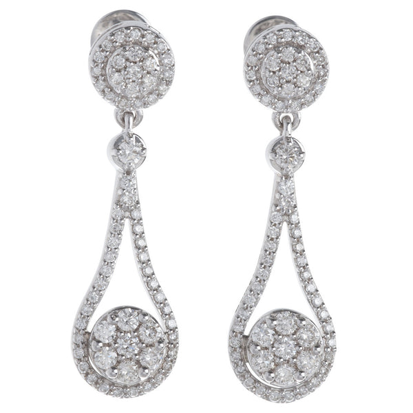Beautiful Tear Drop Hanging Diamond Earrings