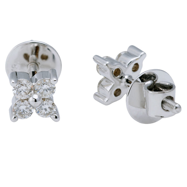 Four Diamond Stud Earrings