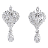 Heart Shaped Dangling Diamond Earrings