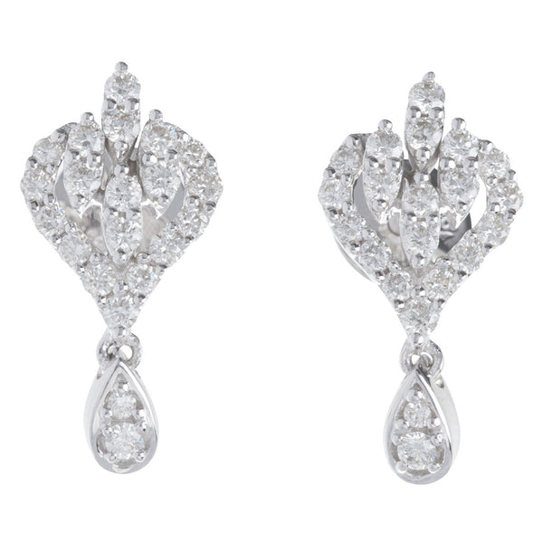 Heart Shaped Dangling Diamond Earrings