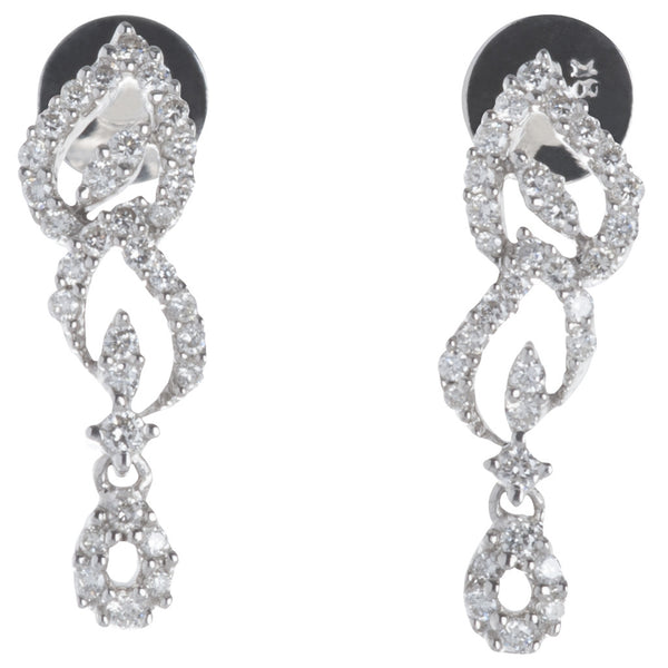 Leaf Dangling Diamond Earrings