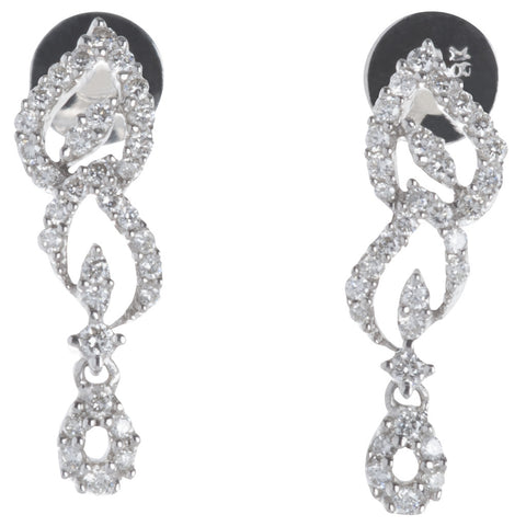 Leaf Dangling Diamond Earrings