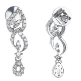 Leaf Dangling Diamond Earrings