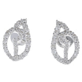 Leaf Shaped Diamond Earrings