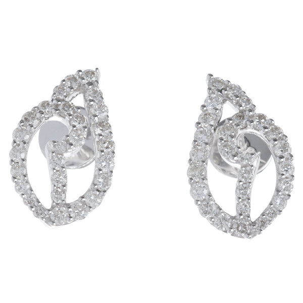 Leaf Shaped Diamond Earrings