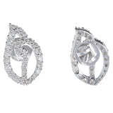 Leaf Shaped Diamond Earrings