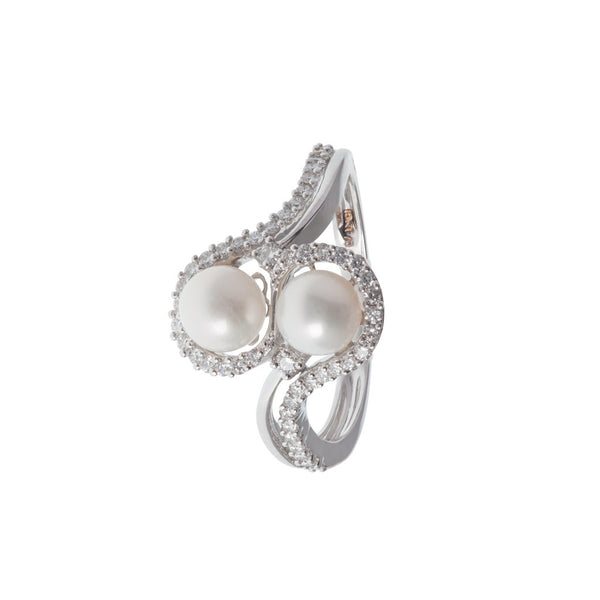 Pearly Duo Diamond Ring