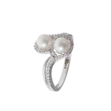 Pearly Duo Diamond Ring