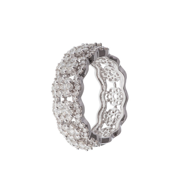 Broad Curve Diamond Ring