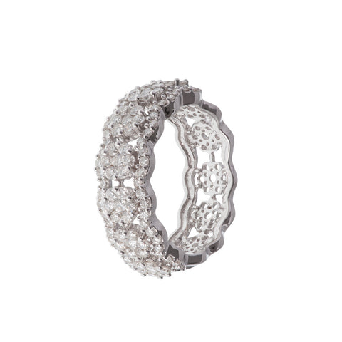 Broad Curve Diamond Ring
