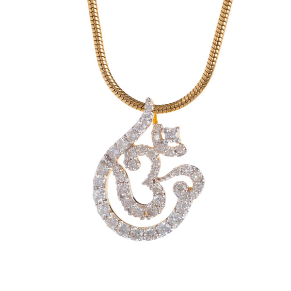 Teardrop Nested Aum Diamond Pendant