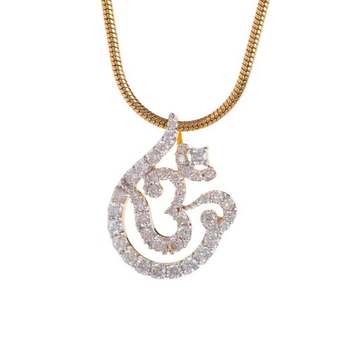 Teardrop Nested Aum Diamond Pendant