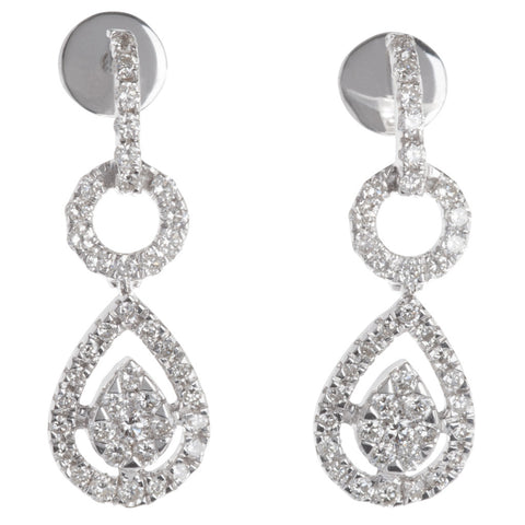 Beautiful Pear Shaped Dangling Diamond Earrings
