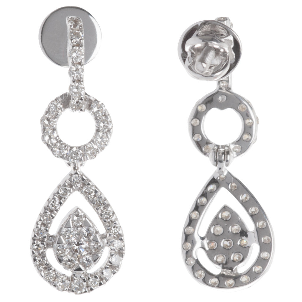 Beautiful Pear Shaped Dangling Diamond Earrings