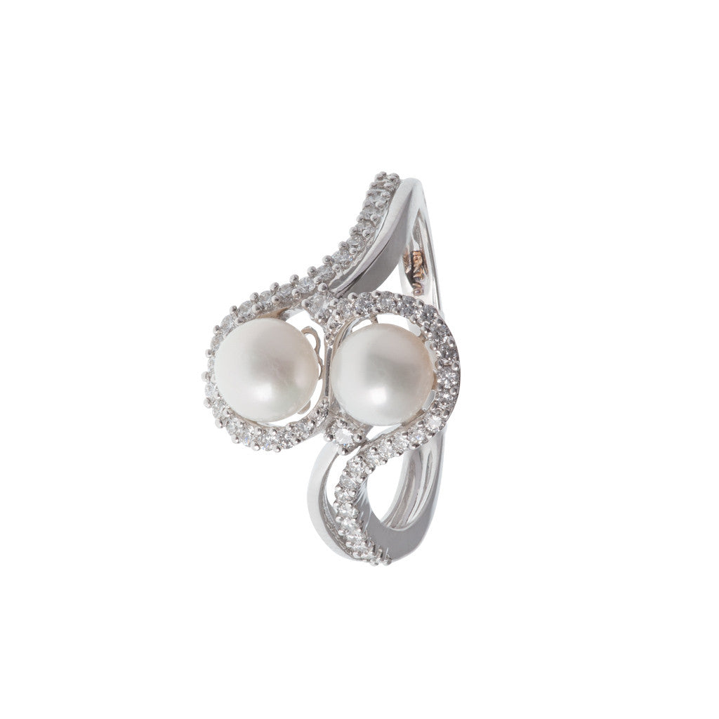 Pearly Duo Diamond Ring