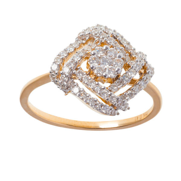 Nested Diamond 18K Yellow Gold 0.41 Round Diamond (G-H Color, VVS-VS Clarity) Nested ...